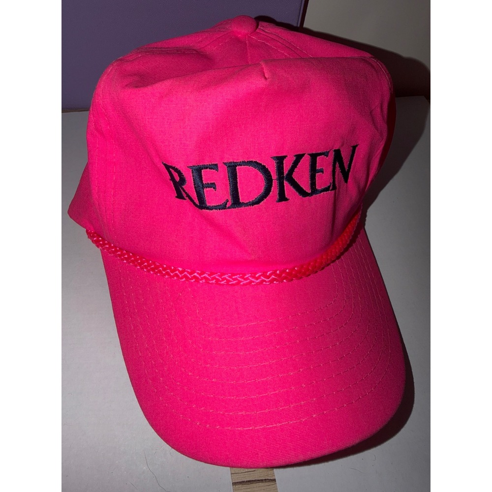 Redken Neon Pink Baseball Cap Snapback Rope Embroidered hair care Women color